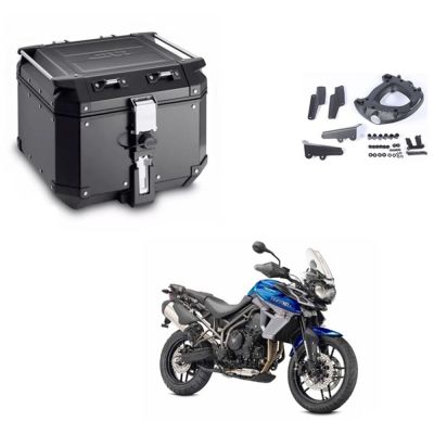 COMBO BAU OUTBACK OBKN42B-BR PRETO 42 LTS + SUPORTE BAU SR6401 TIGER 800
