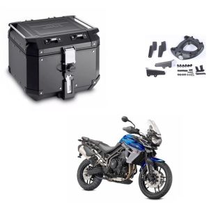 COMBO BAU OUTBACK OBKN42B-BR PRETO 42 LTS + SUPORTE BAU SR6401 TIGER 800