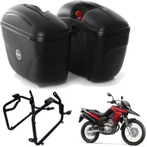 COMBO BAU GIVI E21N (PAR) PRETO 21 LTS + SUPORTE LATERAL PL1114 HONDA XRE 300 (2010 - 2022)