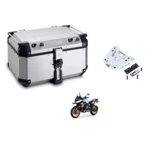 COMBO BAU OUTBACK OBKN58A-BR PRATA 58 LTS + SUPORTE BAU SRA5108 BMW R1200 / R1250 GS