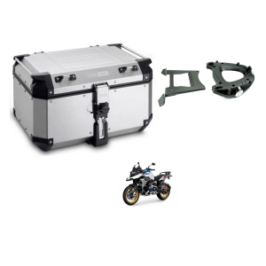 COMBO BAU OUTBACK OBKN58A-BR PRATA 58 LTS + SUPORTE BAU SR5108 BMW R1200 / R1250 GS