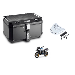 COMBO BAU OUTBACK OBKN58B-BR PRETO 58 LTS + SUPORTE BAU SRA5108 BMW R1200 / R1250 GS