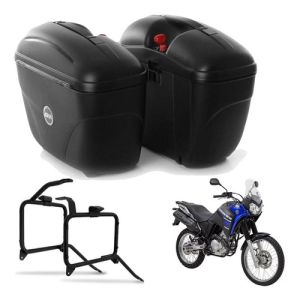 COMBO BAU GIVI E21N (PAR) PRETO 21 LTS + SUPORTE LATERAL PL2125 YAMAHA TENERE 250 (2016 +)