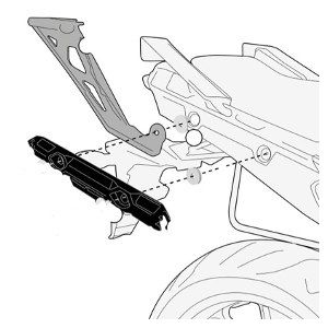 KIT - RACK / SUPORTE TRASEIRO GIVI SR2122 DE BAUS MONOKEY OU MONOLOCK PARA YAMAHA MT-09 TRACER + BASE DE ENCAIXE (M5 OU M-5M)