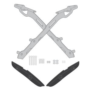 KIT - RACK / SUPORTE TRASEIRO GIVI SR6419 DE BAUS MONOKEY OU MONOLOCK PARA TRIUMPH TRIDENT 660 + BASE DE ENCAIXE (M5 OU M-5M)