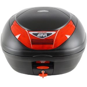 BAU TRASEIRO (TOP CASE) GIVI E350N MONOLOCK (NACIONAL) 35 LITROS FLOW LENTE VERMELHA